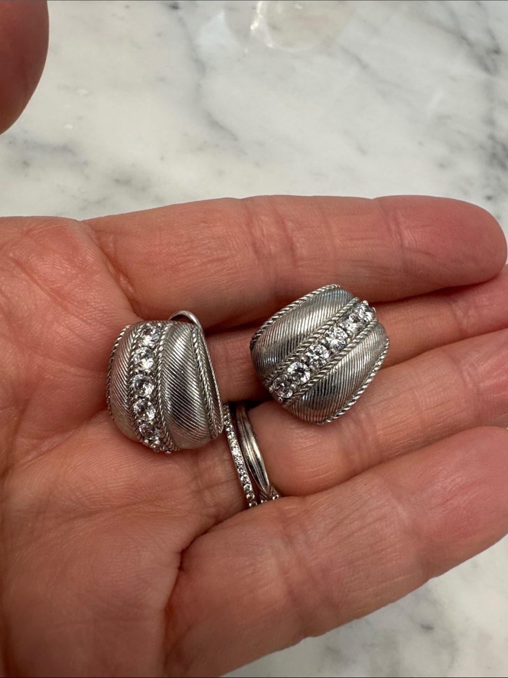 Judith Ripka 925 Silver earrings
